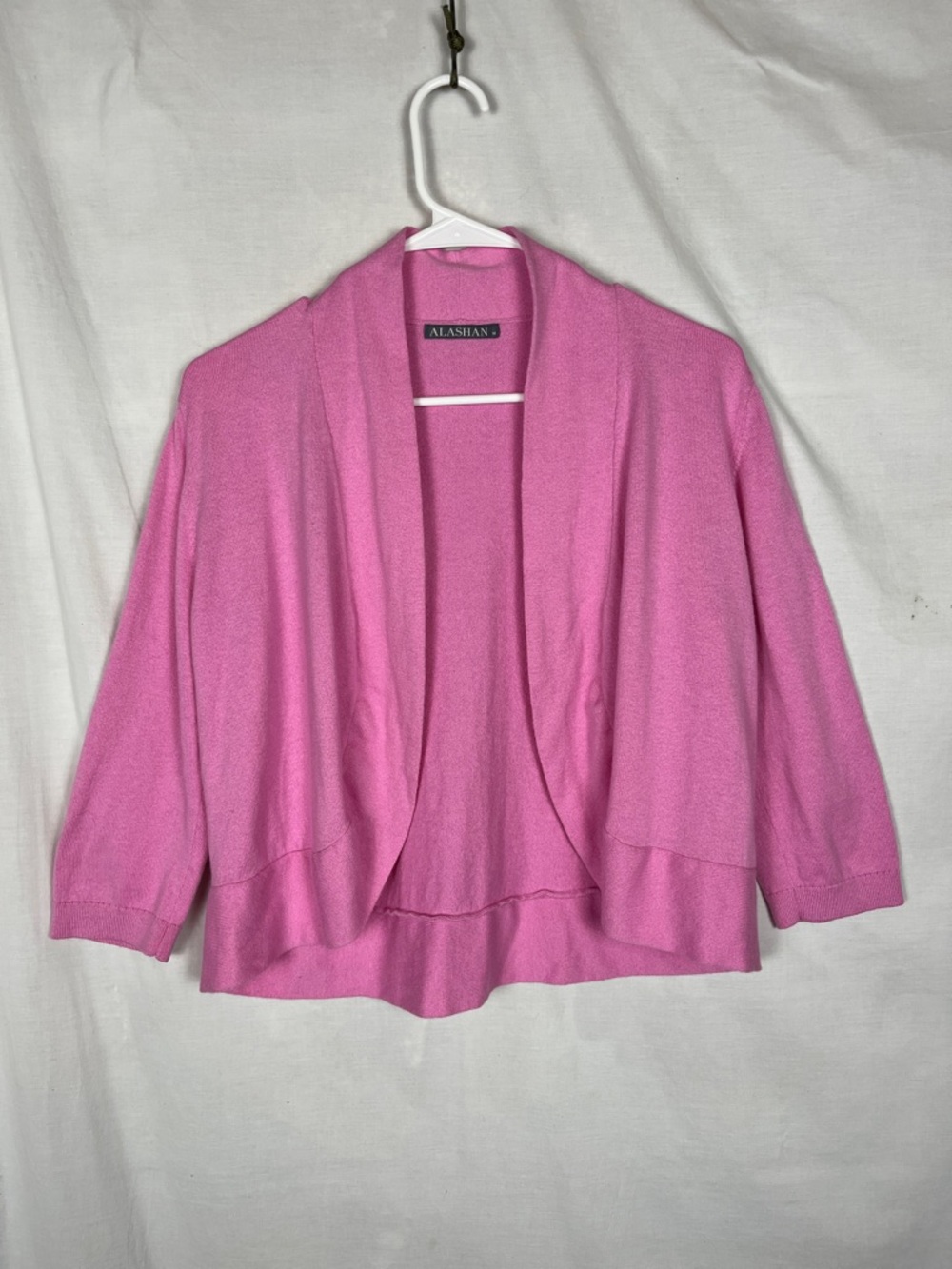 Alashan Pink 3/4 Sleeve Cotton Cashmere Blend Cardigan